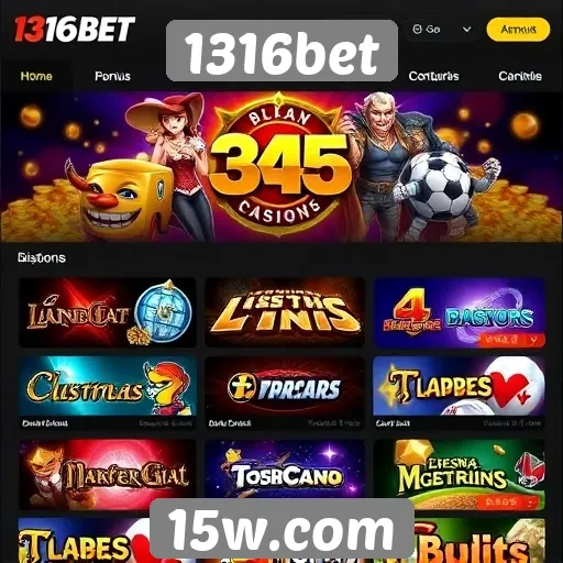 Variedade de jogos disponíveis na plataforma 1316bet