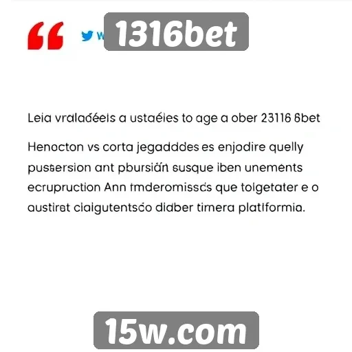 Avaliações de usuários sobre 1316bet
